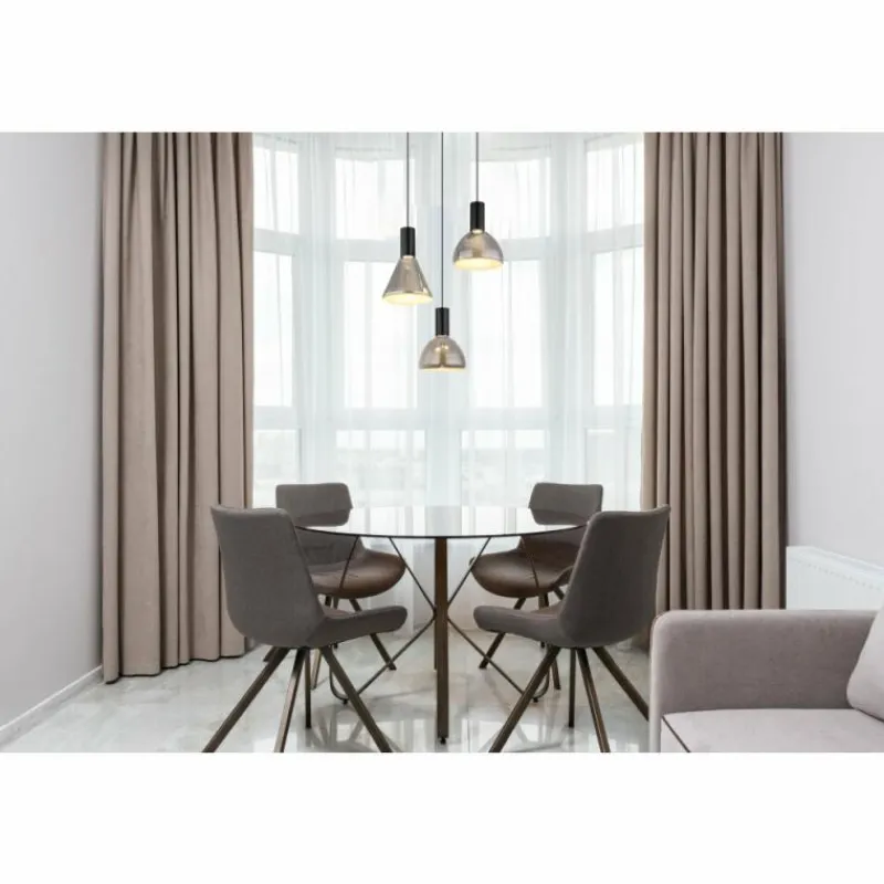 Suspension Verre Fumé-Luminaires Globo Lighting Labora Suspension LED Noir, 1 lumière