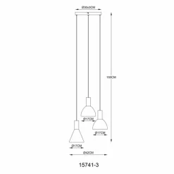 Suspension Verre Fumé-Luminaires Globo Lighting Labora Suspension LED Noir, 1 lumière