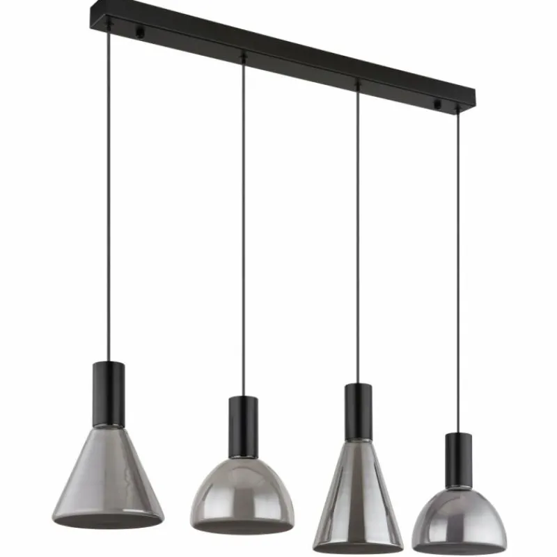 Suspension Verre Fumé-Luminaires Globo Lighting Labora Suspension LED Noir, 1 lumière