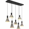 Suspension Verre Fumé-Luminaires Globo Lighting Labora Suspension LED Noir, 1 lumière