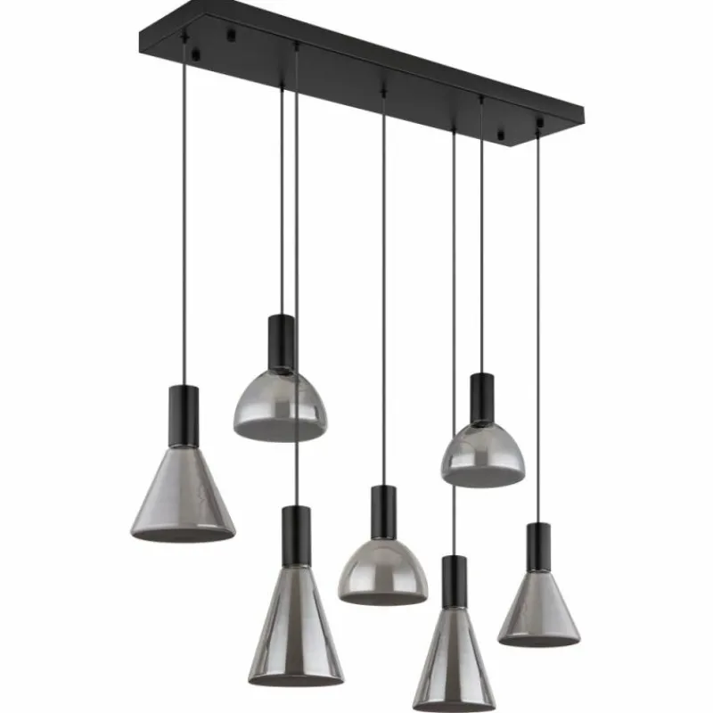 Suspension Verre Fumé-Luminaires Globo Lighting Labora Suspension LED Noir, 1 lumière