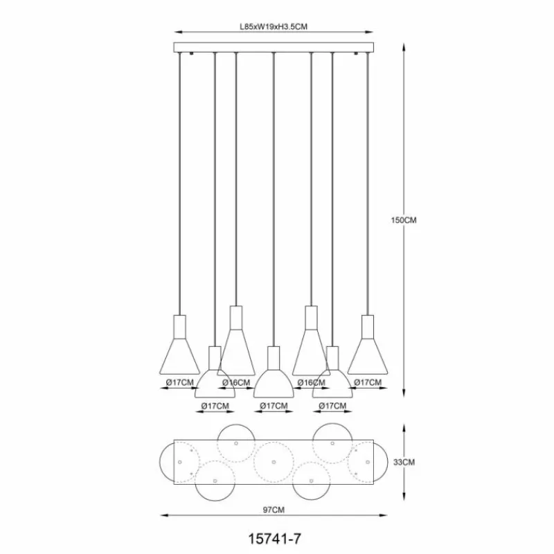 Suspension Verre Fumé-Luminaires Globo Lighting Labora Suspension LED Noir, 1 lumière