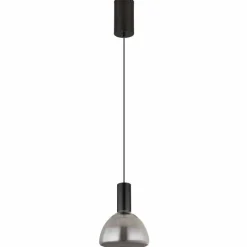 Suspension Verre Fumé-Luminaires Globo Lighting Labora Suspension LED Noir, 1 lumière