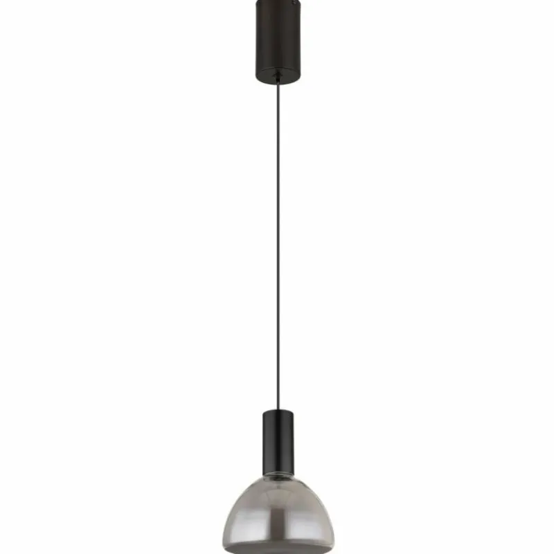 Suspension Verre Fumé-Luminaires Globo Lighting Labora Suspension LED Noir, 1 lumière