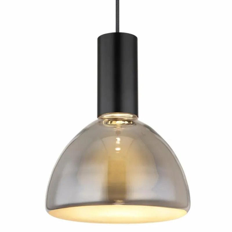 Suspension Verre Fumé-Luminaires Globo Lighting Labora Suspension LED Noir, 1 lumière