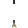 Suspension Verre Fumé-Luminaires Globo Lighting Labora Suspension LED Noir, 1 lumière