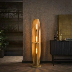 Lampes En Bois-hofstein Laceiras Lampadaire Écru, 3 lumières
