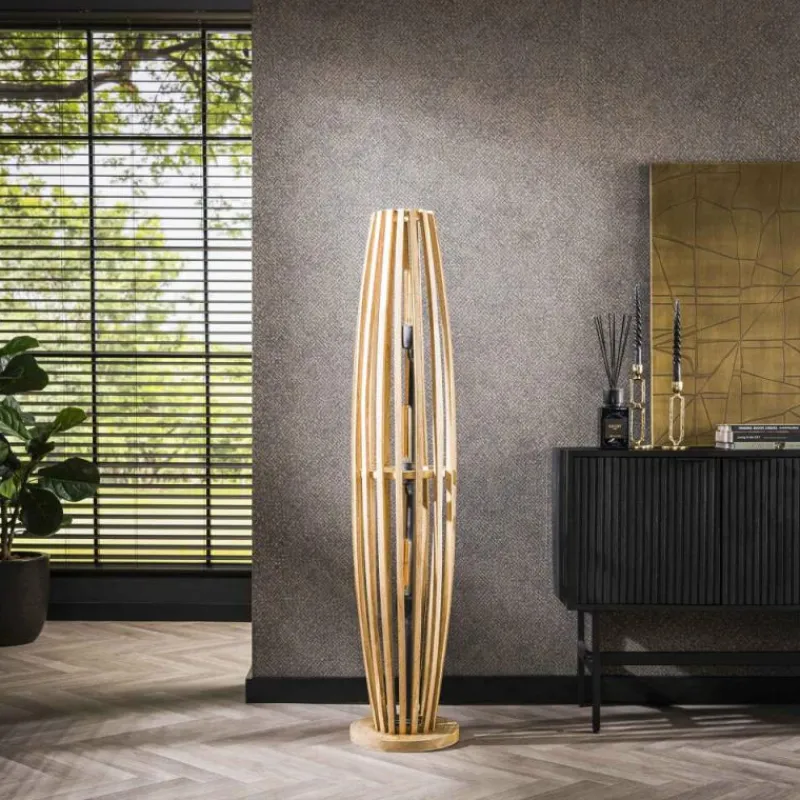 Lampes En Bois-hofstein Laceiras Lampadaire Écru, 3 lumières