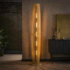 Lampes En Bois-hofstein Laceiras Lampadaire Écru, 5 lumières