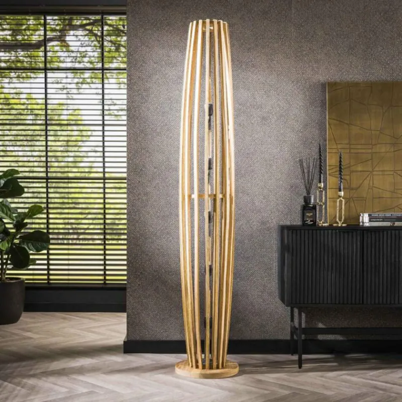 Lampes En Bois-hofstein Laceiras Lampadaire Écru, 5 lumières