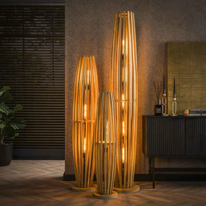 Lampes En Bois-hofstein Laceiras Lampadaire Écru, 5 lumières