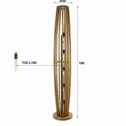 Lampes En Bois-hofstein Laceiras Lampadaire Écru, 5 lumières