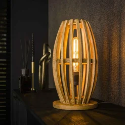 Lampes En Bois-hofstein Laceiras Lampe à poser Écru, 1 lumière