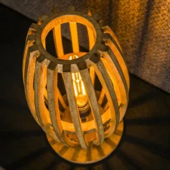 Lampes En Bois-hofstein Laceiras Lampe à poser Écru, 1 lumière