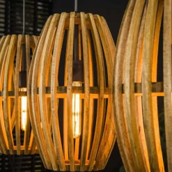 Lampes En Bois-hofstein Laceiras Suspension Écru, 4 lumières