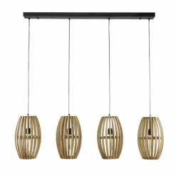 Lampes En Bois-hofstein Laceiras Suspension Écru, 4 lumières
