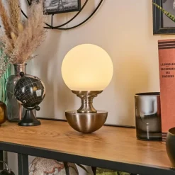 hofstein Lakolk Lampe à poser LED Nickel mat, 1 lumière