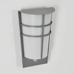 hofstein Lamarche Lampe murale d´extérieur, Applique murale LED Gris, 2 lumières, Détecteur de mouvement