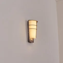 hofstein Lamarche Lampe murale d´extérieur, Applique murale LED Gris, 2 lumières, Détecteur de mouvement