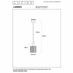 Luminaires Lucide LAMBRES Suspension Sable, 1 lumière* Suspensions