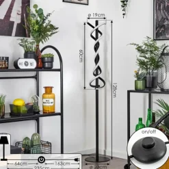 hofstein Lampadaire Alvarim LED Noir, 1 lumière