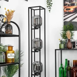 Suspension Verre Fumé-hofstein Lampadaire Arieux Noir, 3 lumières