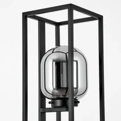 Suspension Verre Fumé-hofstein Lampadaire Arieux Noir, 3 lumières