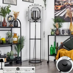 hofstein Lampadaire Arieux Noir, 1 lumière