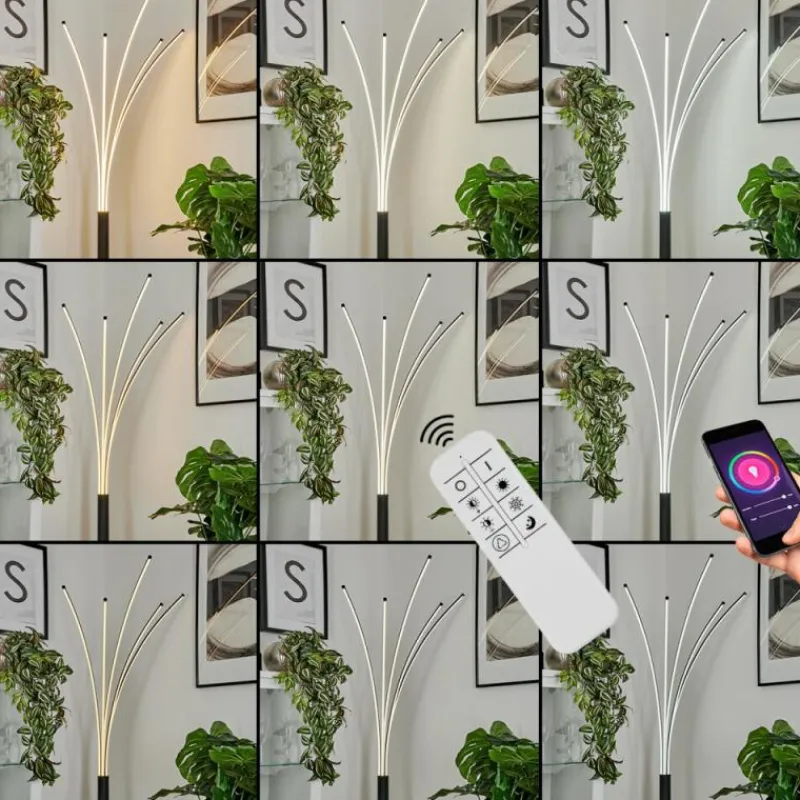 hofstein Lampadaire Bakersfield LED Noir, Blanc, 1 lumière