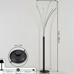 hofstein Lampadaire Bakersfield LED Noir, Blanc, 1 lumière