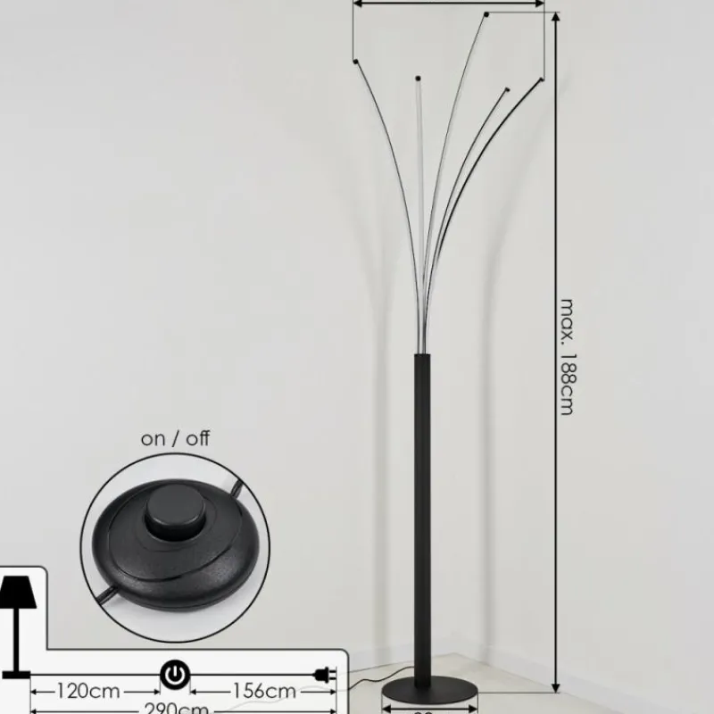 hofstein Lampadaire Bakersfield LED Noir, Blanc, 1 lumière