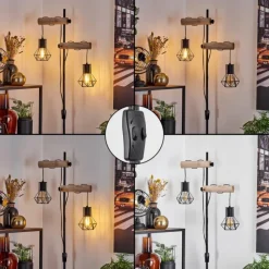 Luminaires Scandinaves-hofstein Lampadaire Bardhaman Écru, Noir, 2 lumières