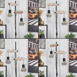 Luminaires Scandinaves-hofstein Lampadaire Bardhaman Écru, Noir, 2 lumières