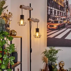 Luminaires Scandinaves-hofstein Lampadaire Bardhaman Écru, Noir, 2 lumières