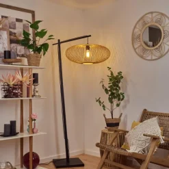 Style Boho-Chic-hofstein Lampadaire Brooker Noir, 1 lumière