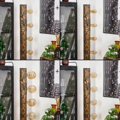 Luminaires Scandinaves-hofstein Lampadaire Canedo Bois foncé, Noir, 4 lumières