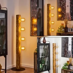 Luminaires Scandinaves-hofstein Lampadaire Canedo Écru, Noir, 4 lumières