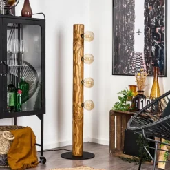 Luminaires Scandinaves-hofstein Lampadaire Canedo Écru, Noir, 4 lumières