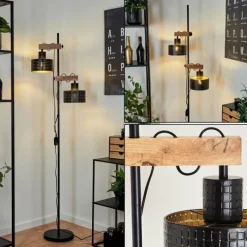 Lampes Dorées-hofstein Lampadaire Chabian Noir, 2 lumières