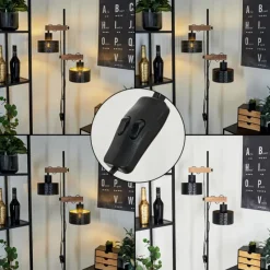 Lampes Dorées-hofstein Lampadaire Chabian Noir, 2 lumières