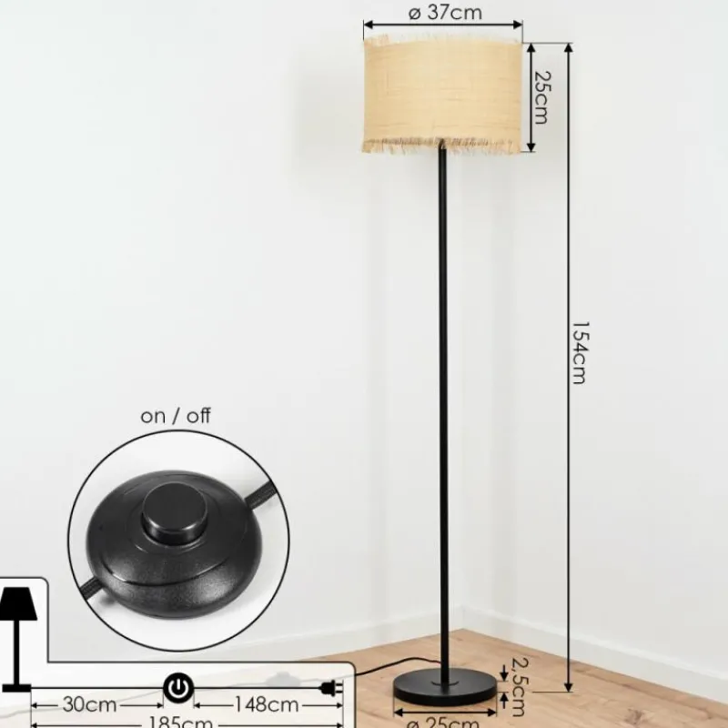 Luminaires Scandinaves-hofstein Lampadaire Chenevrey Noir, 1 lumière