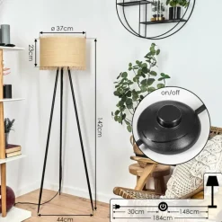 Luminaires Scandinaves-hofstein Lampadaire Chenevrey Noir, 1 lumière