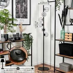 Lampes À Boules-hofstein Lampadaire 12 cm Remaisnil Argenté, 6 lumières