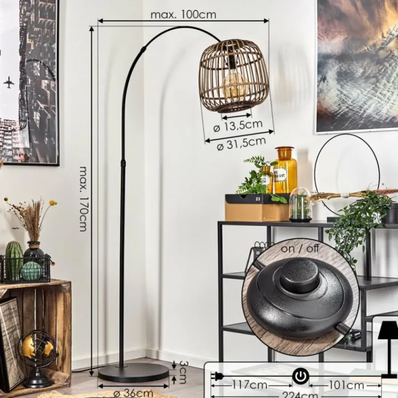 Luminaires Scandinaves-hofstein Lampadaire Combeima Noir, 1 lumière