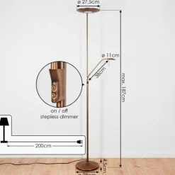 Luminaires Rustiques-hofstein Lampadaire Confluencia LED Bronze, 2 lumières