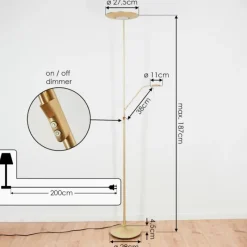hofstein Lampadaire Confluencia LED Laiton, 2 lumières
