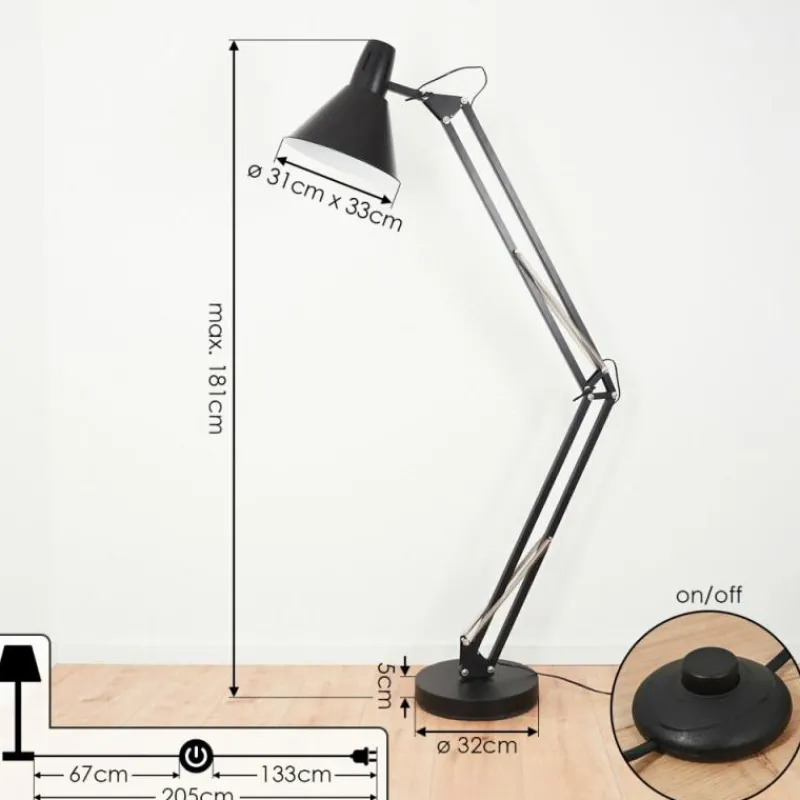 Luminaires Scandinaves-hofstein Lampadaire Estancarbon Noir, 1 lumière