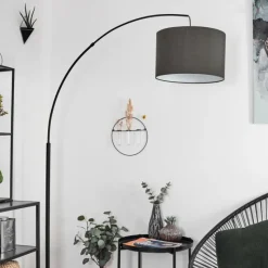 Lampes En Tissu-hofstein Lampadaire Gualdim Noir, 1 lumière