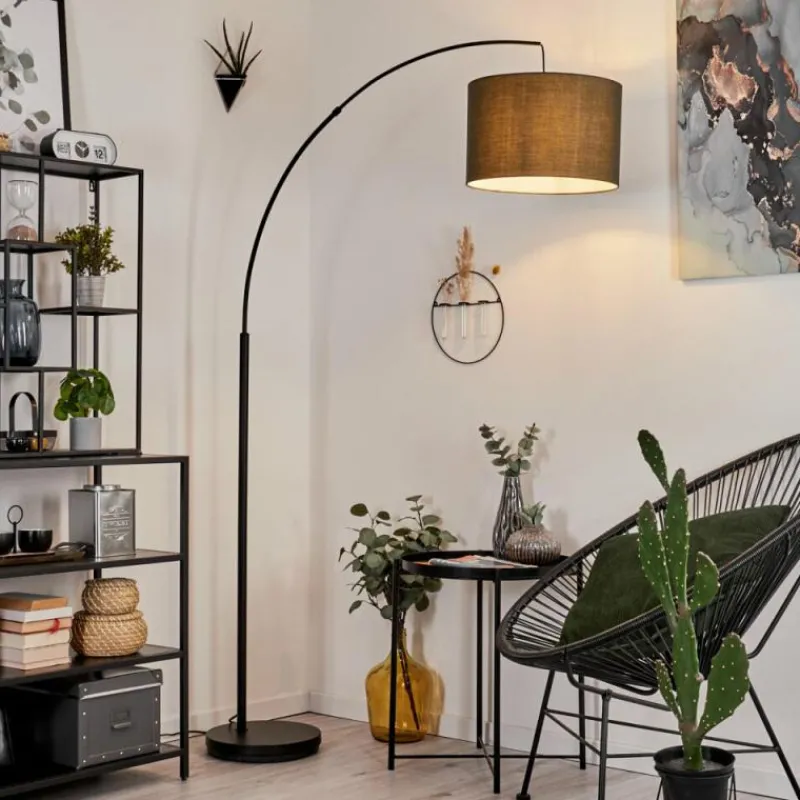 Lampes En Tissu-hofstein Lampadaire Gualdim Noir, 1 lumière