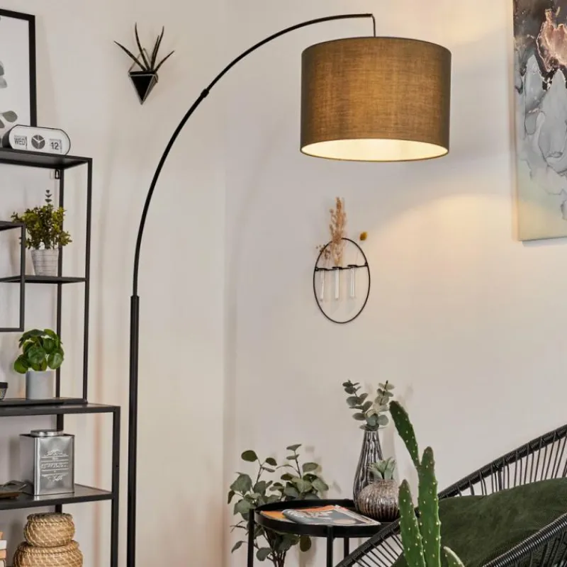 Lampes En Tissu-hofstein Lampadaire Gualdim Noir, 1 lumière